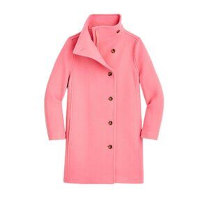 NWT JCREW Villa Coat Jacket Womens 2 Pink Mid Length Stadium Cloth Wool NEW